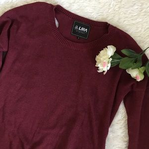 Maroon Cut-out Sweater